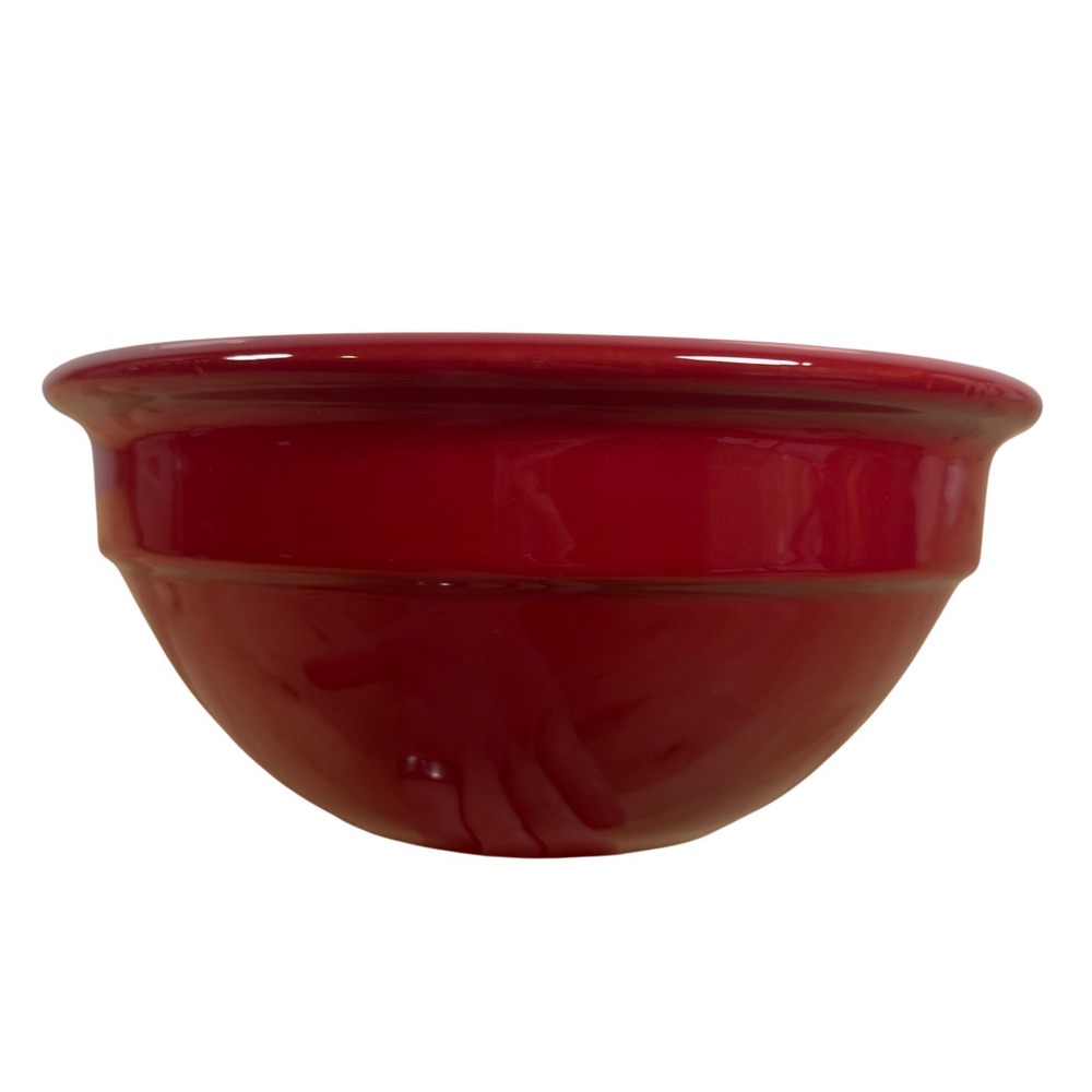Emile Henry France Red Ceramic Mixing Bowl 9.5 Inch Round Stoneware 34.24